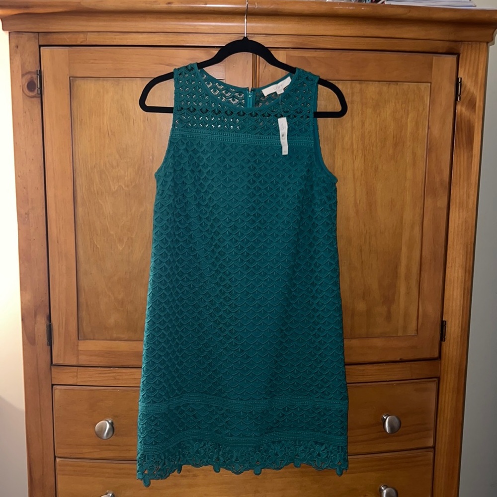 Beautiful, Ann Taylor LOFT, green cocktail dress! Size 6. New with tags!